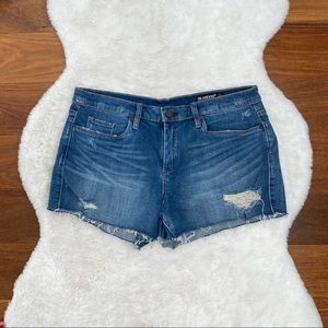 Blank NYC Blue Distressed Jean Shorts